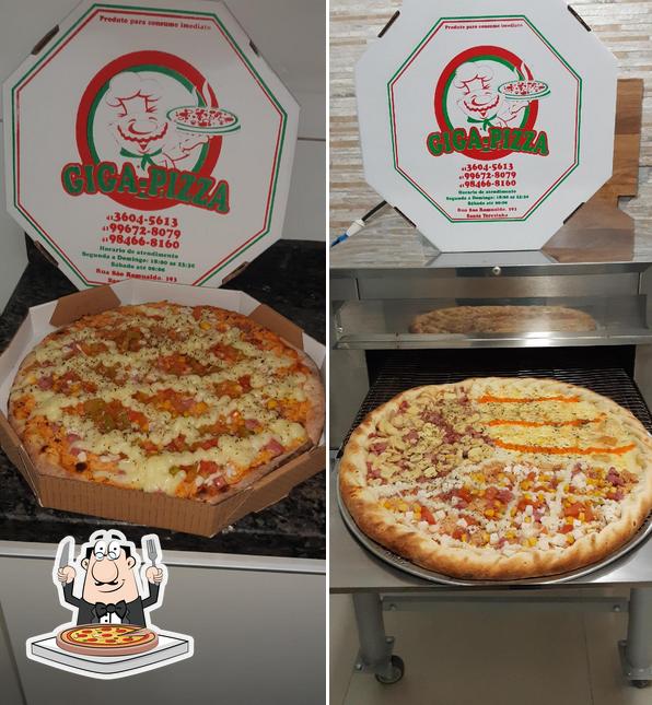 No Giga Pizzas, você pode provar pizza