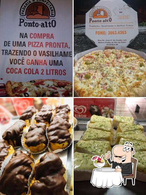 Padaria Ponto Alto oferece uma escolha de pratos doces