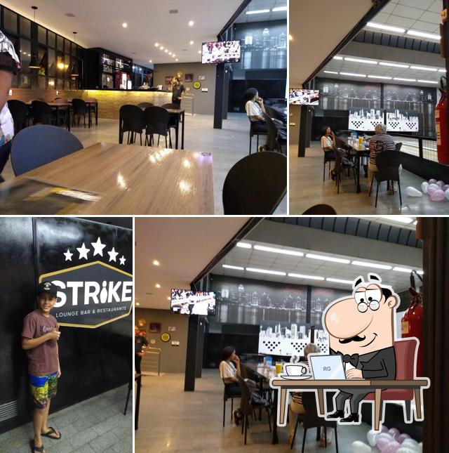 O interior do Strike - Lounge Bar & Restaurante