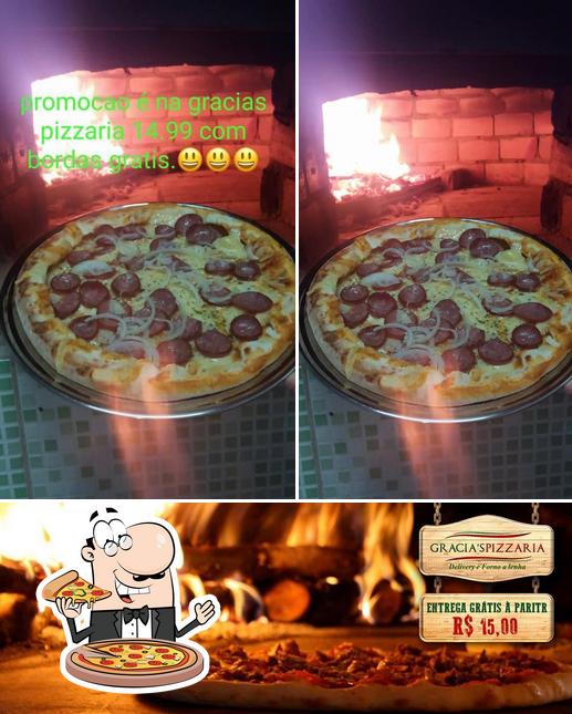 Experimente pizza no Gracia's Pizzaria