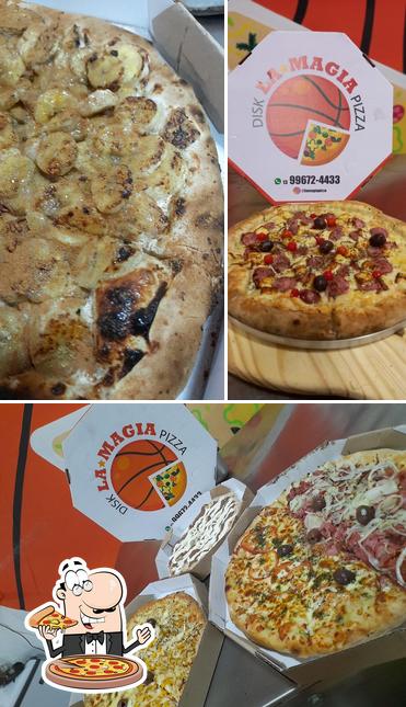 Experimente pizza no Pizzaria La Magia