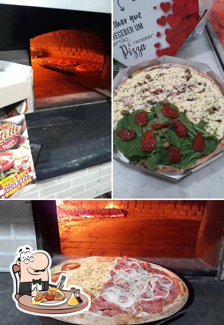 Escolha pizza no Pizzaria Stelle