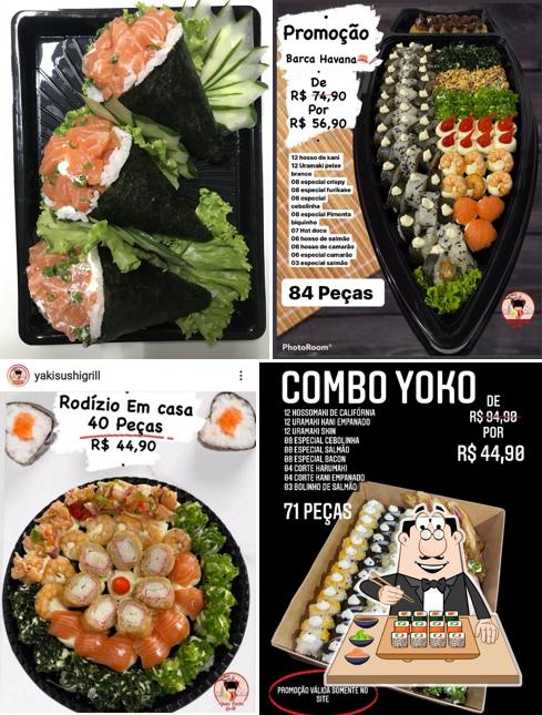 Escolha diferentes opções de sushi