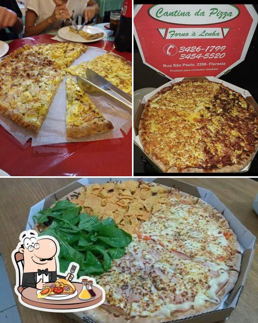 Escolha pizza no Cantina da Pizza