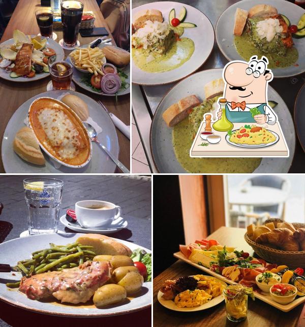 Food at Cafe Bistro Cartoon
