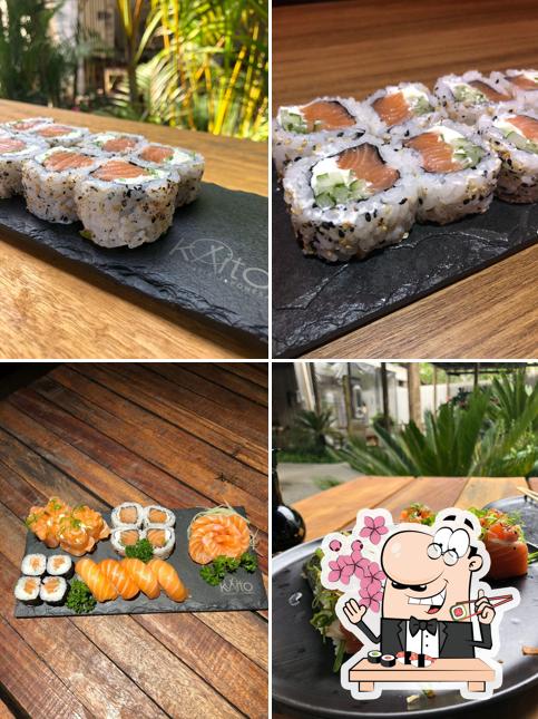 Escolha diferentes opções de sushi