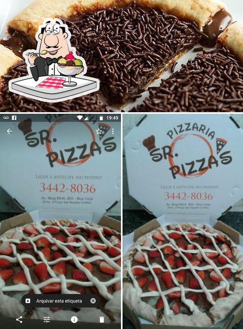 Pizzaria Sr.Pizzas provê uma seleção de pratos doces