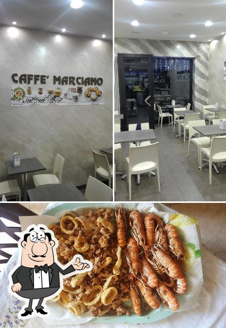 Dai un’occhiata alla immagine che presenta la interni e cibo di Bar Caffè Marciano
