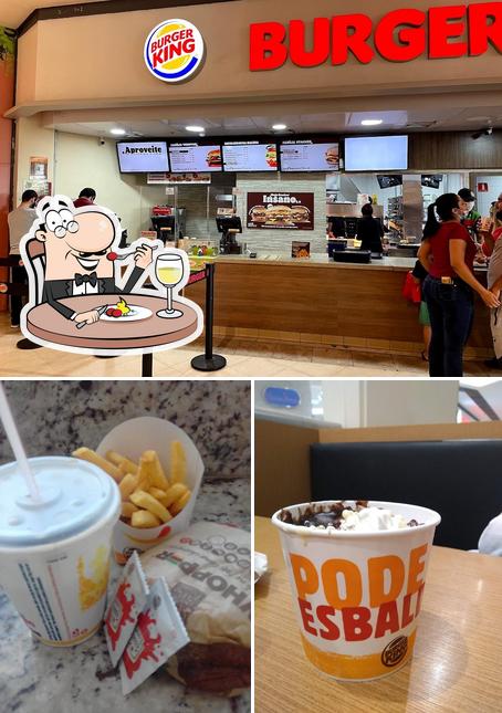 A foto do Burger King’s comida e interior