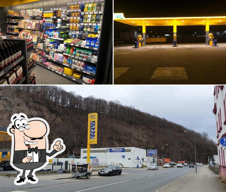 Among different things one can find exterior and interior at JET Tankstelle