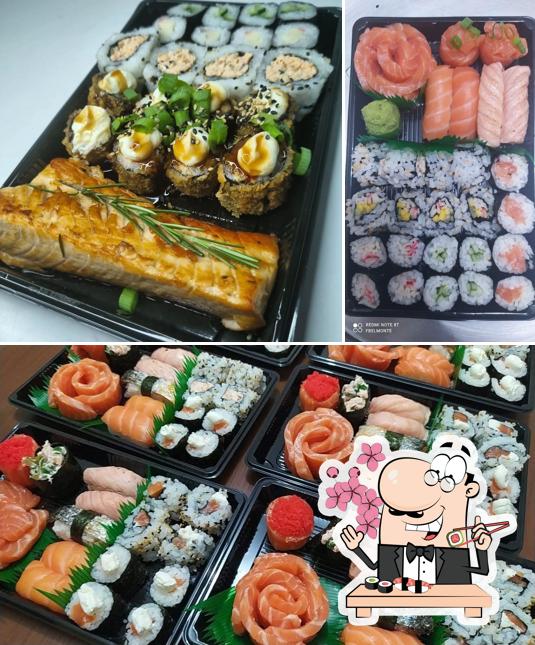 Escolha diferentes opções de sushi