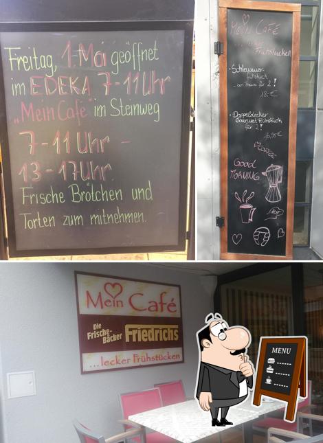 Cafe Bäckerei Friedrichs wird durch tafel und innere unterschieden