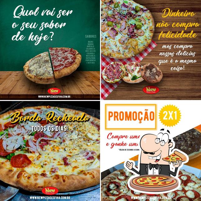 Experimente pizza no New Esfihas & Pizzas Recreio