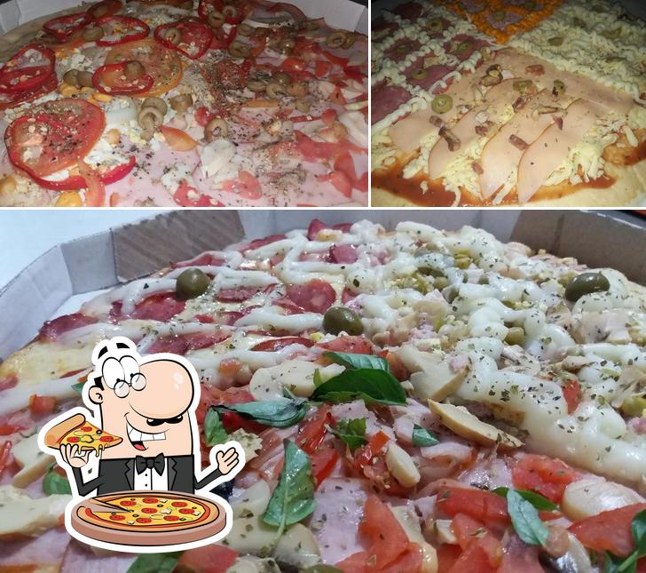 Escolha pizza no Canaã Pizzaria