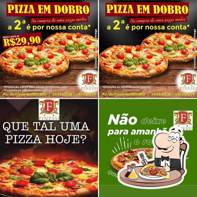 Experimente pizza no Finessi Hambúrgueria Pizzaria Esfirraria