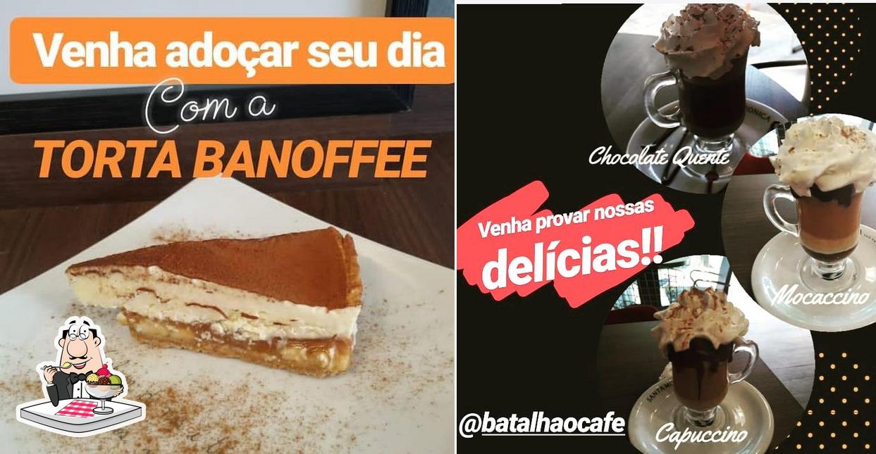 O Batalhão Café Bar oferece uma seleção de sobremesas