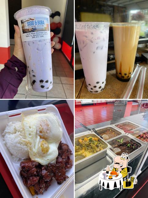 Food at Sisig & boba