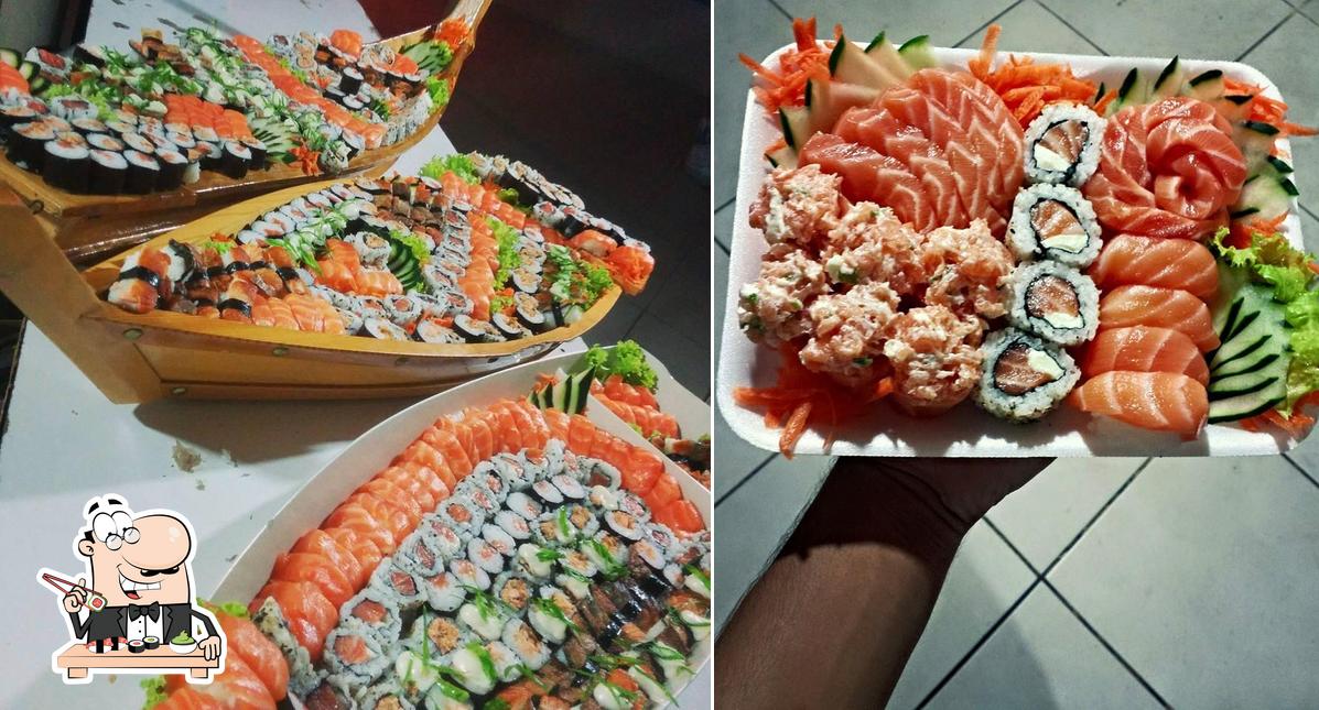 Rolos de sushi são oferecidos por I SUSHI Culinária Japonesa