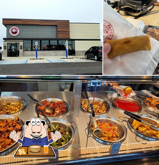 Take a look at the picture depicting food and exterior at Panda Express