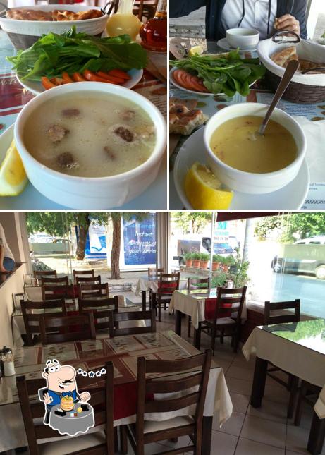 Посмотрите на эту фотографию, где видны еда и внутреннее оформление в Tadım Restoran
