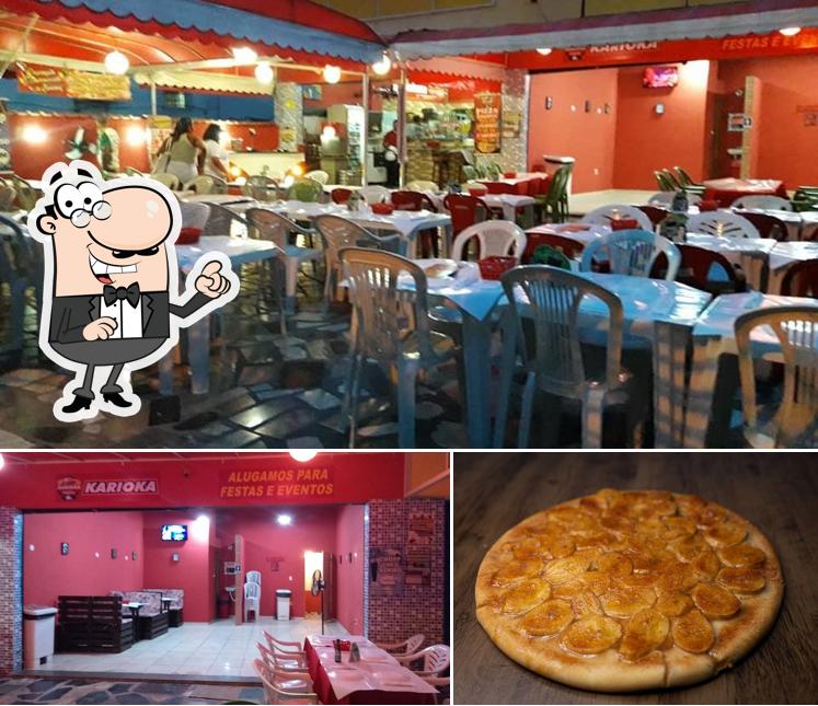 Entre diversos coisas, interior e comida podem ser encontrados no Pizzaria Karioka Delivery Maricá