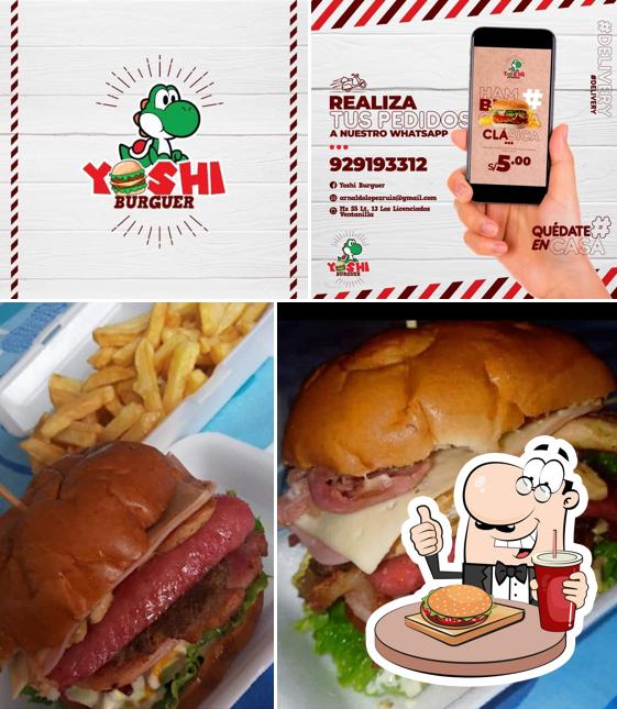 Order a burger at Yoshi Burger