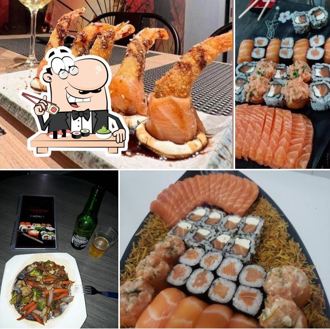 Peça diferentes opções de sushi