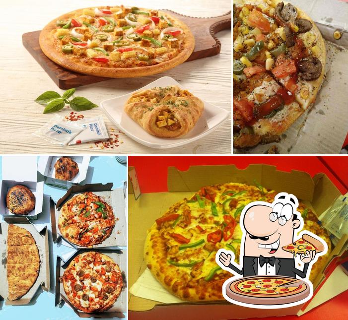 Pick pizza at Domino's Pizza