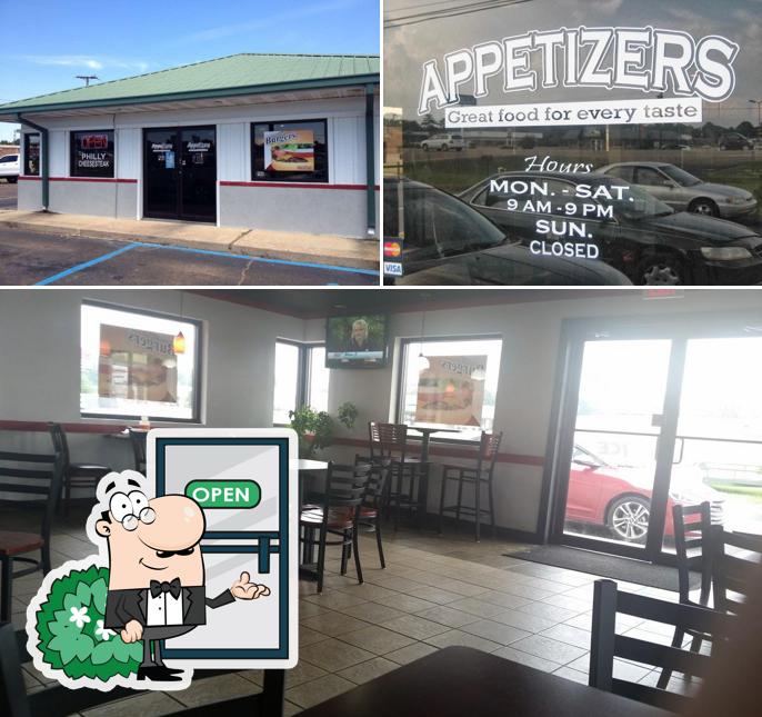 Take a look at the picture showing exterior and interior at Appetizers