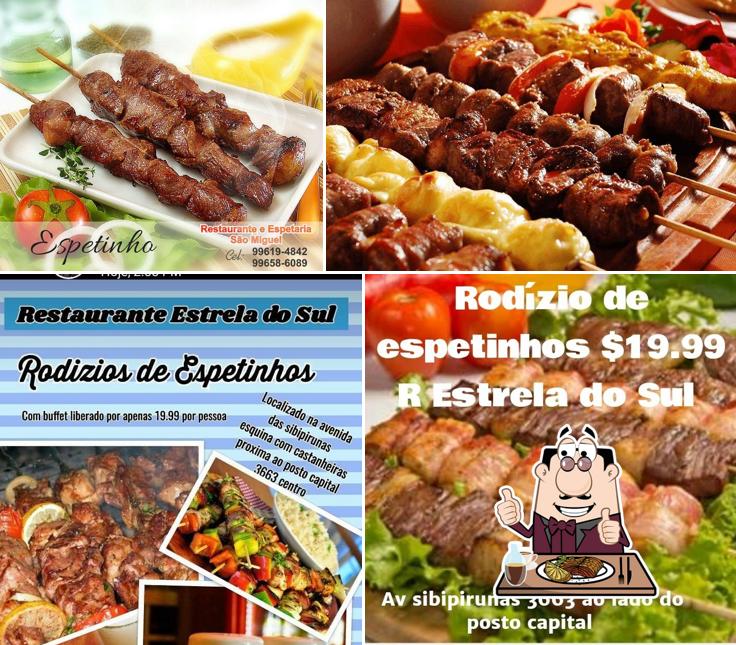 Peça refeições de carne no Restaurante Estrela Do Sul