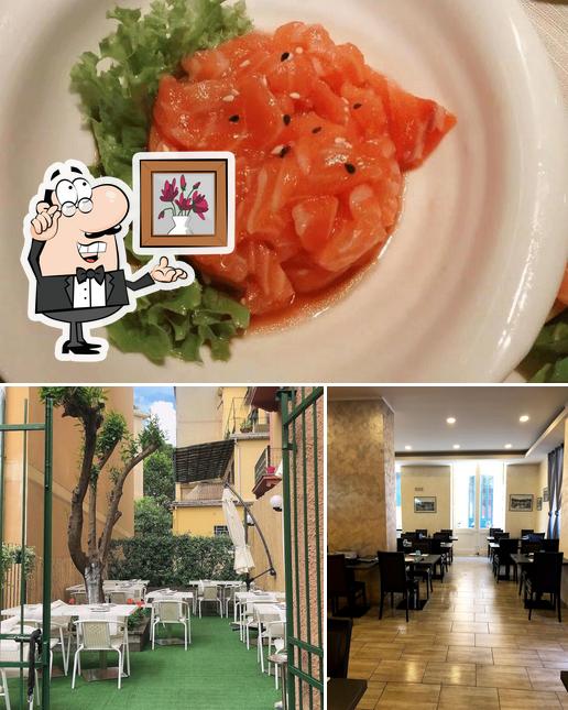 Guarda la foto che mostra la interni e cibo di Rakki Sushi
