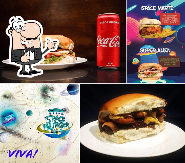 See this picture of Space Burger