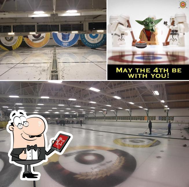 The image of Port Arthur Curling Club’s exterior and interior