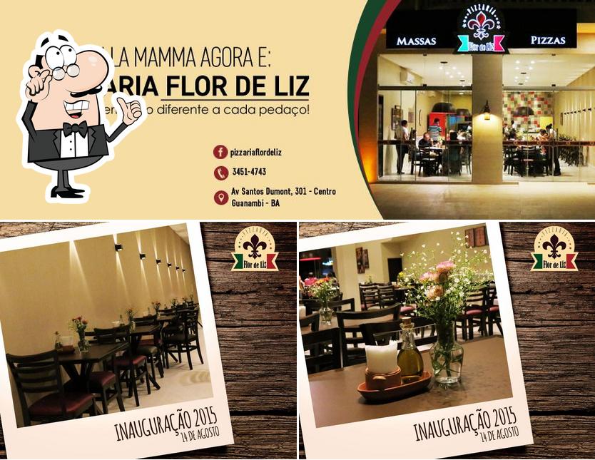 O interior do Pizzaria Flor de Liz