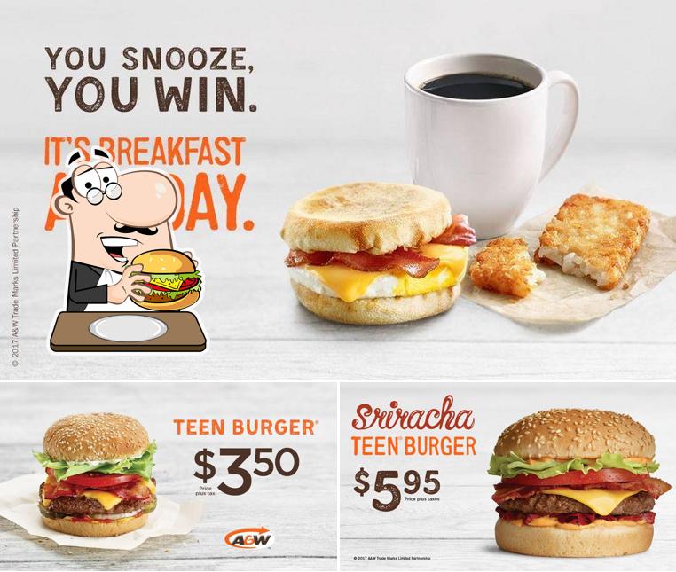 Essayez l'un des hamburgers offert par A&W Canada