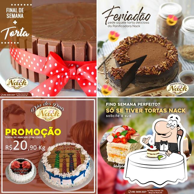 Nack Panificadora e Confeitaria serve uma variedade de sobremesas