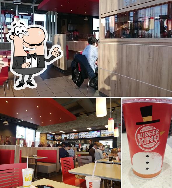 Take a look at the image depicting interior and beverage at Burger King