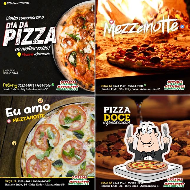 Get pizza at Pizzaria Mezzanotte