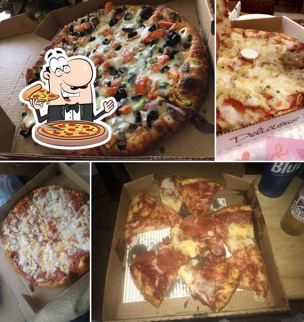 Pick pizza at New York Pizzeria
