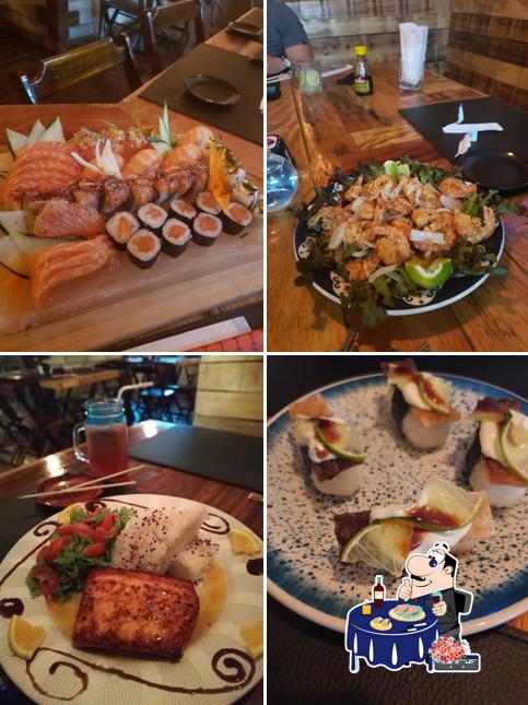 Experimente diversos pratos de frutos do mar servidos no Shukai Sushi