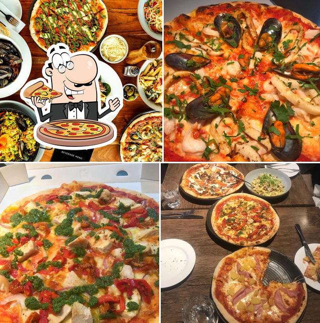 Prueba una pizza en Milano's Restaurant and Pizzeria