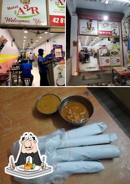 Among different things one can find food and interior at Hotel A2R Veg Restaurant