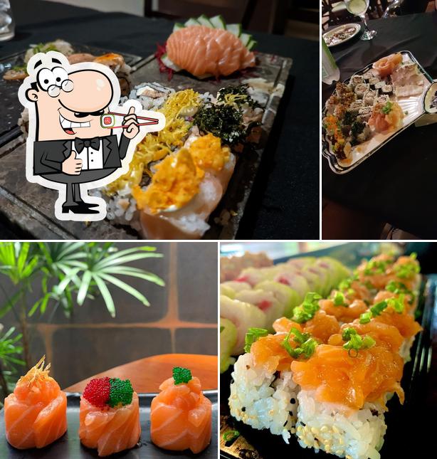 Escolha diferentes opções de sushi