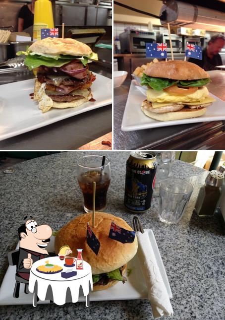 Try out a burger at Fast Eddys Cafe