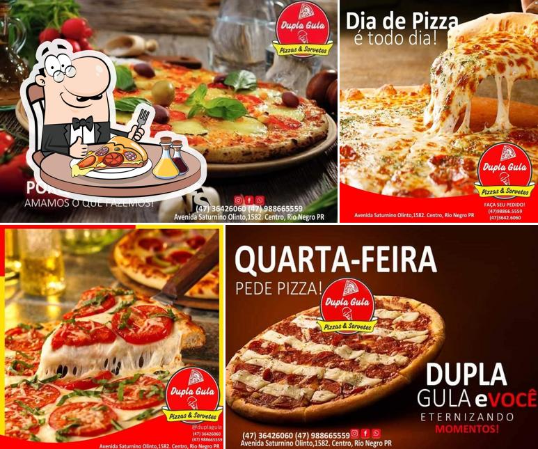 Escolha pizza no Pizzaria Dupla Gula