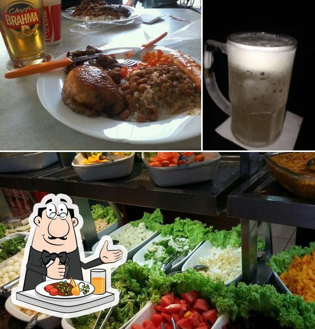 Confira a imagem ilustrando comida e cerveja no Restaurante Bão Também