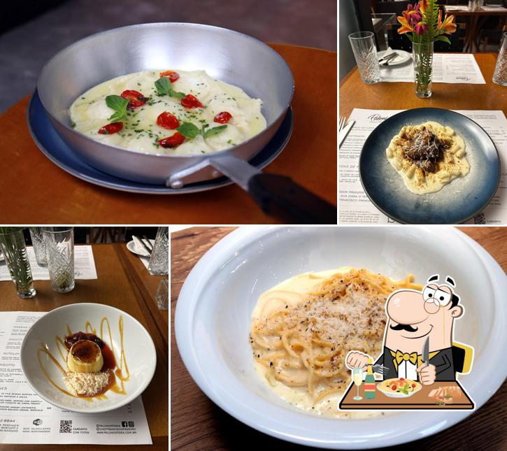 Sopa de moluscos, creme brulée e espaguete carbonara em Paloni Osteria