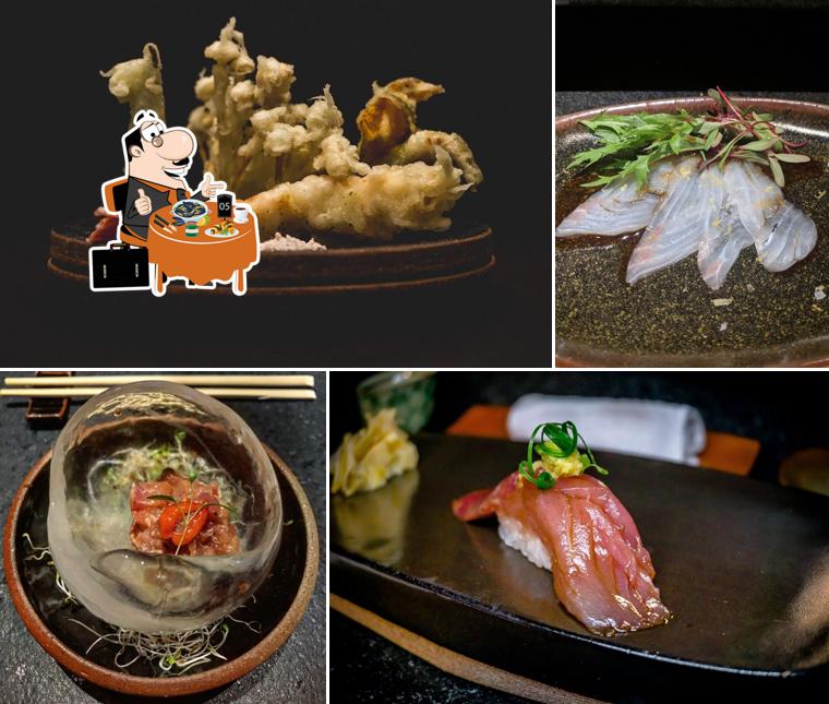 Experimente diferentes itens de frutos do mar servidos no Kuro Restaurante
