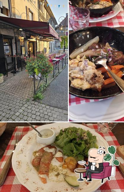 Parmi les différentes choses de la intérieur et la nourriture, une personne peut trouver sur Le Bouchon