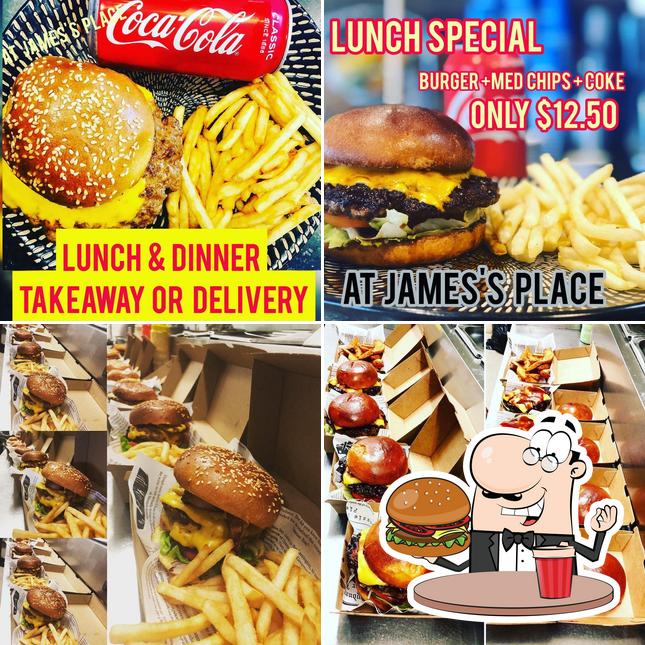 Get a burger at @ James's Place